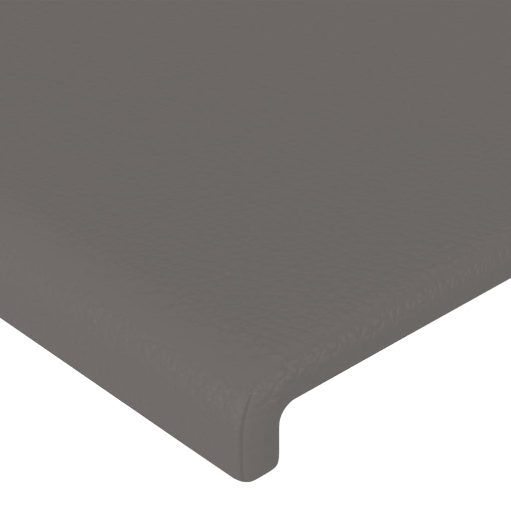 vidaXL Zagłówek do łóżka z LED, szary, 147x16x118/128cm sztuczna skóra