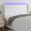 vidaXL Zagłówek do łóżka z LED, biały, 163x16x118/128cm sztuczna skóra
