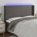 vidaXL Zagłówek do łóżka z LED, szary, 163x16x118/128cm sztuczna skóra