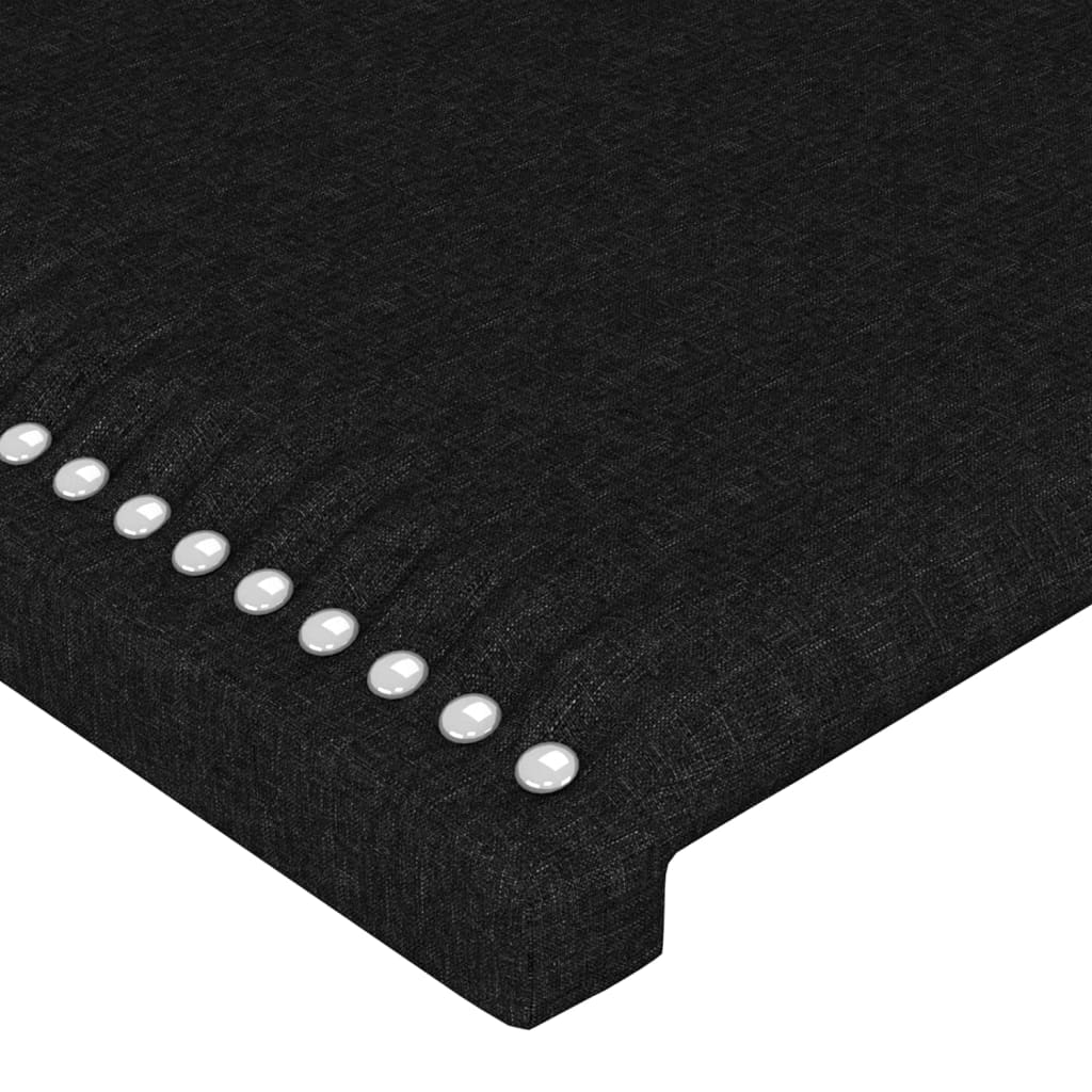 vidaXL Zagłówek do łóżka z LED, czarny, 93x16x118/128 cm, tkanina