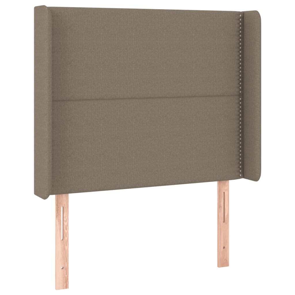 vidaXL Zagłówek do łóżka z LED, taupe, 103x16x118/128 cm, tkanina