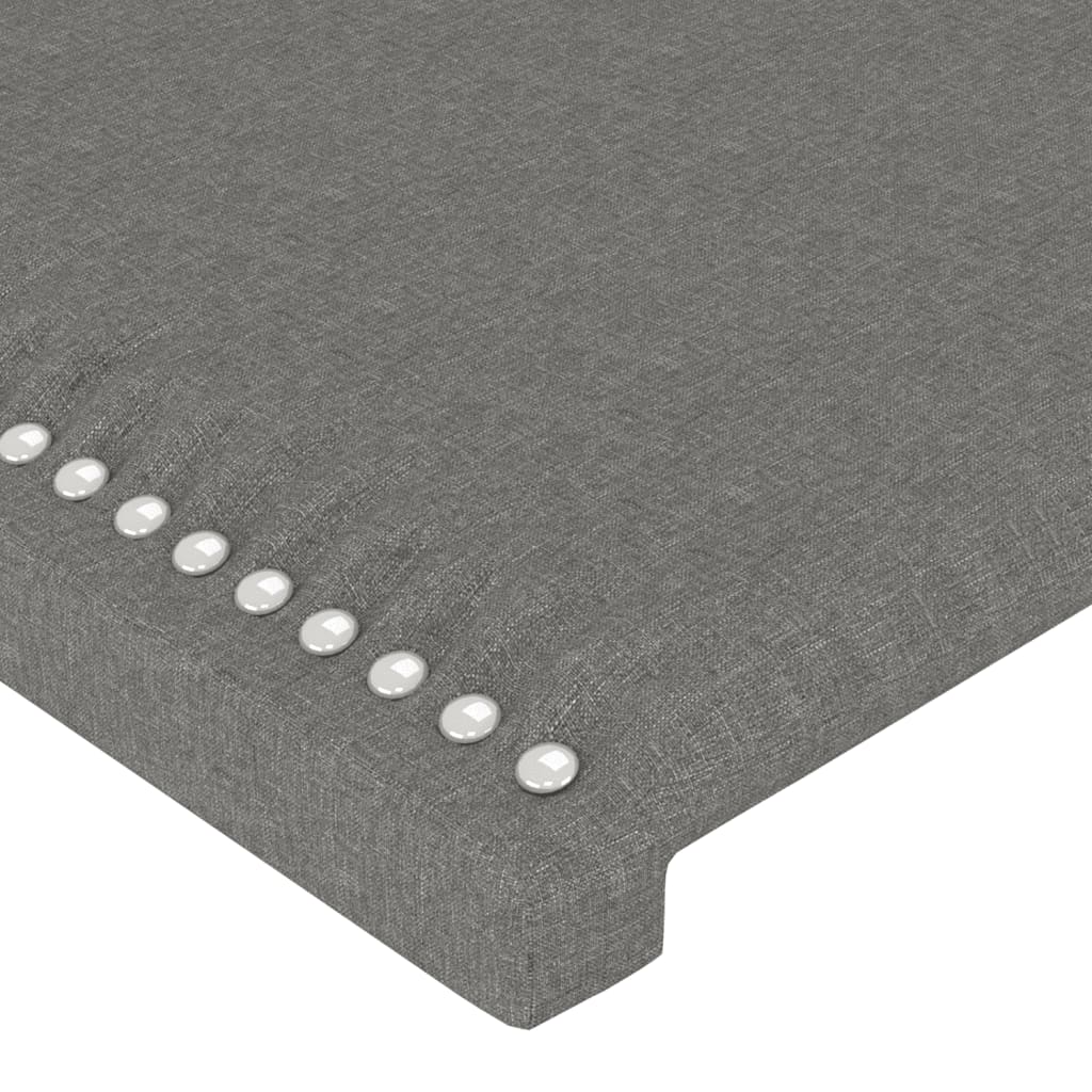 vidaXL Zagłówek do łóżka z LED, ciemnoszary, 183x16x118/128cm, tkanina