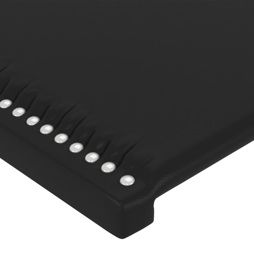 vidaXL Zagłówek do łóżka z LED, czarny 103x16x118/128cm sztuczna skóra