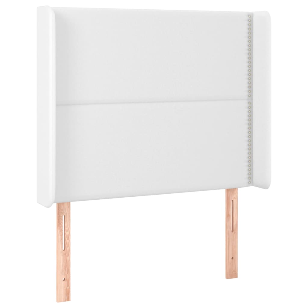 vidaXL Zagłówek do łóżka z LED, biały, 103x16x118/128cm sztuczna skóra