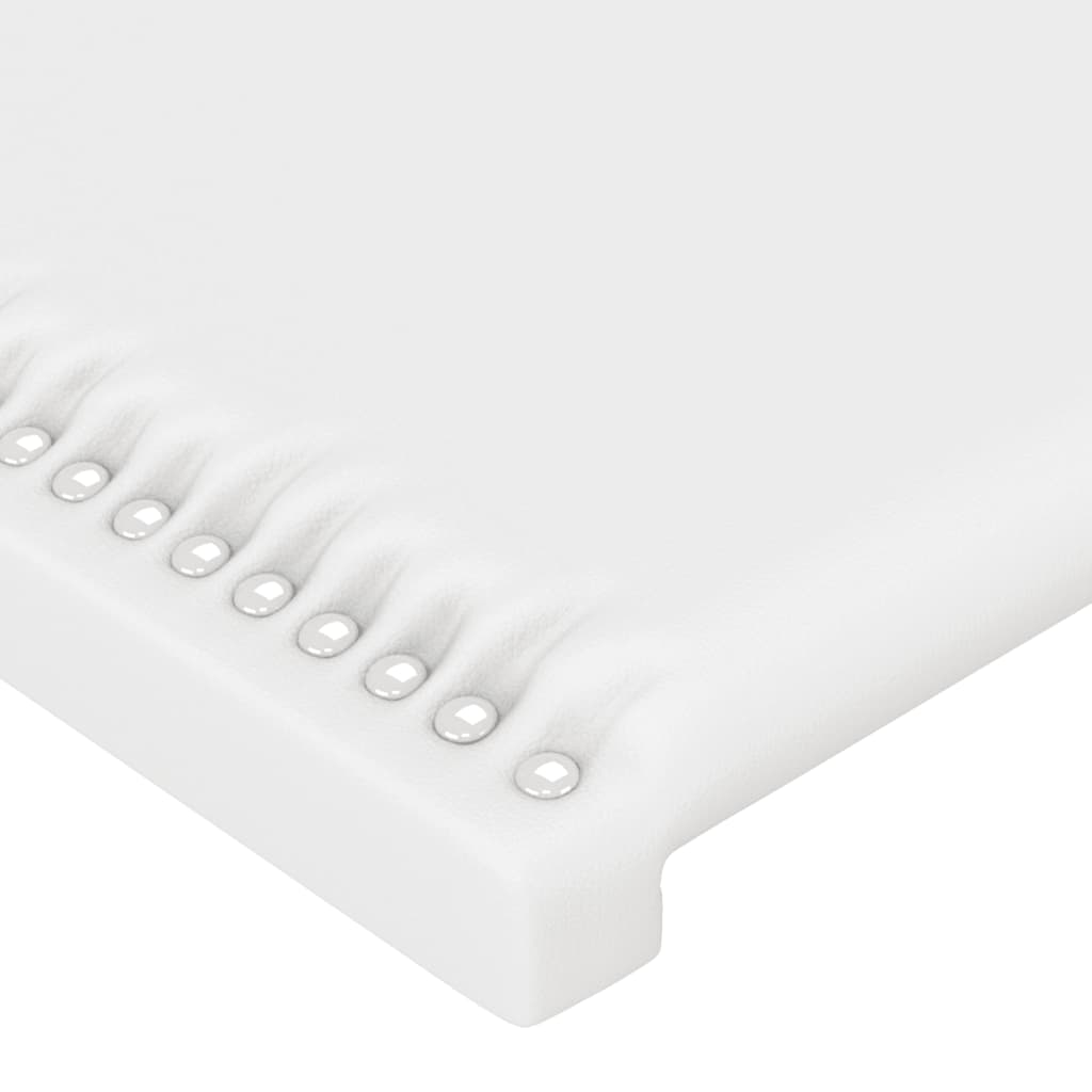 vidaXL Zagłówek do łóżka z LED, biały, 103x16x118/128cm sztuczna skóra
