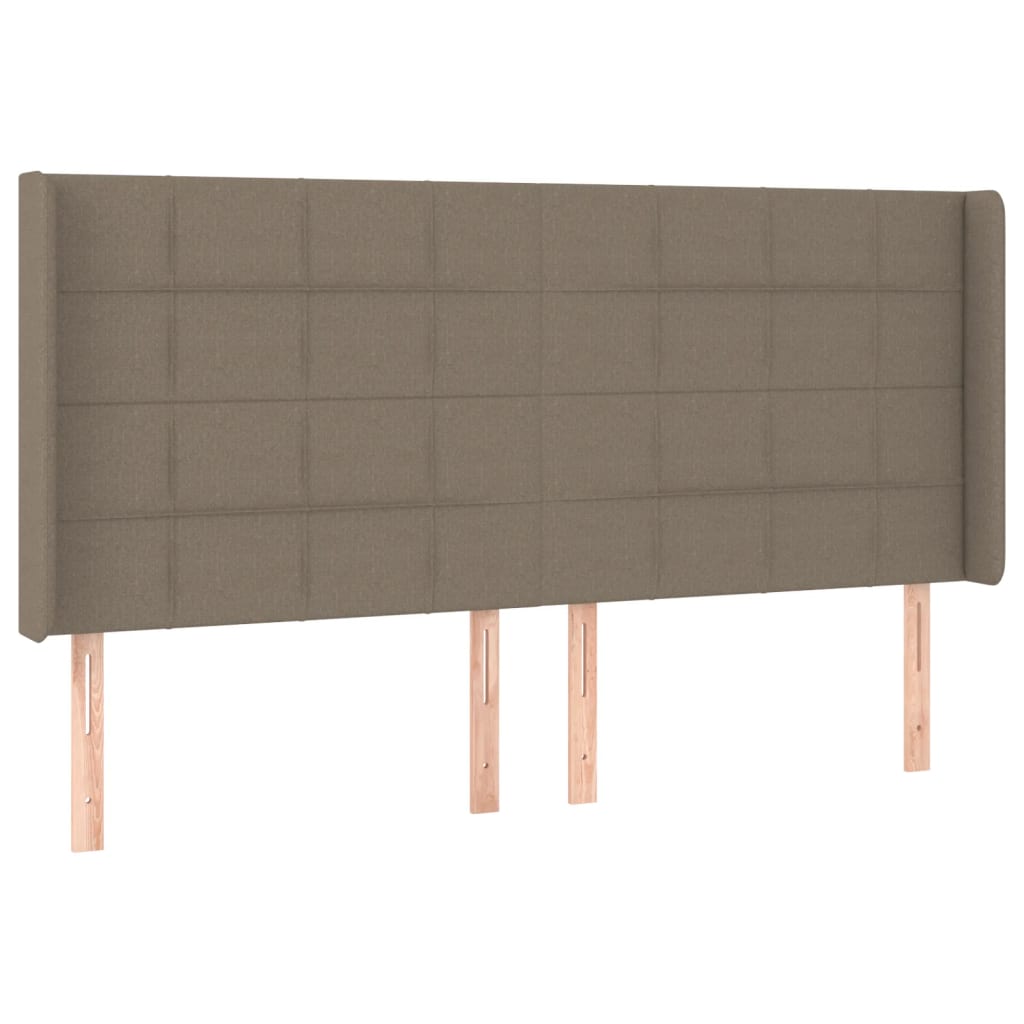 vidaXL Zagłówek do łóżka z LED, taupe, 183x16x118/128 cm, tkanina