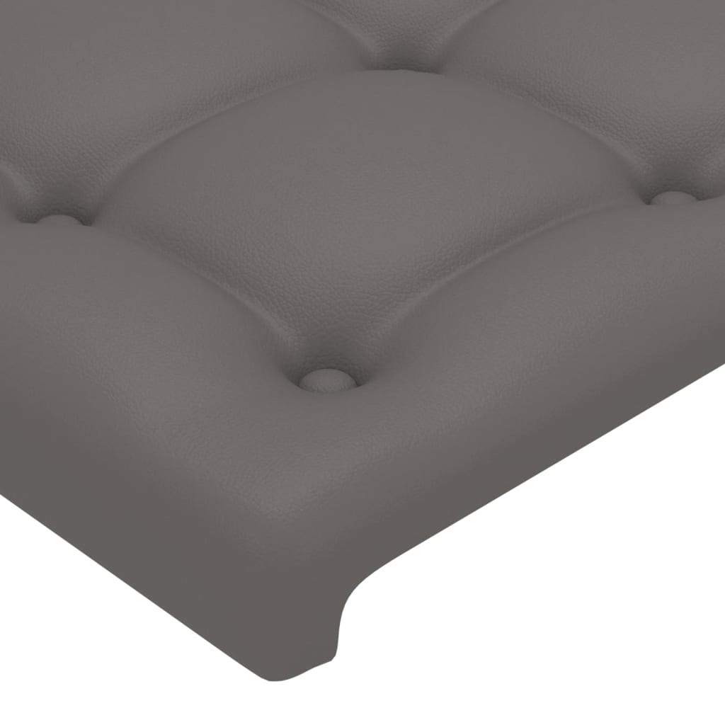 vidaXL Zagłówek do łóżka z LED, szary, 93x16x118/128cm, sztuczna skóra