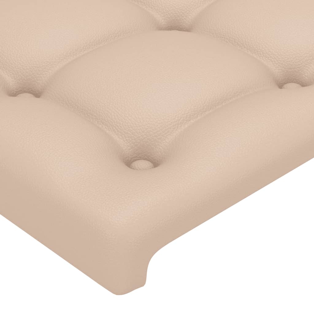 vidaXL Zagłówek do łóżka z LED, cappuccino, 103x16x118/128cm, ekoskóra