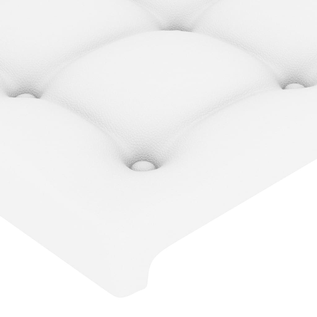vidaXL Zagłówek do łóżka z LED, biały, 203x16x118/128cm sztuczna skóra