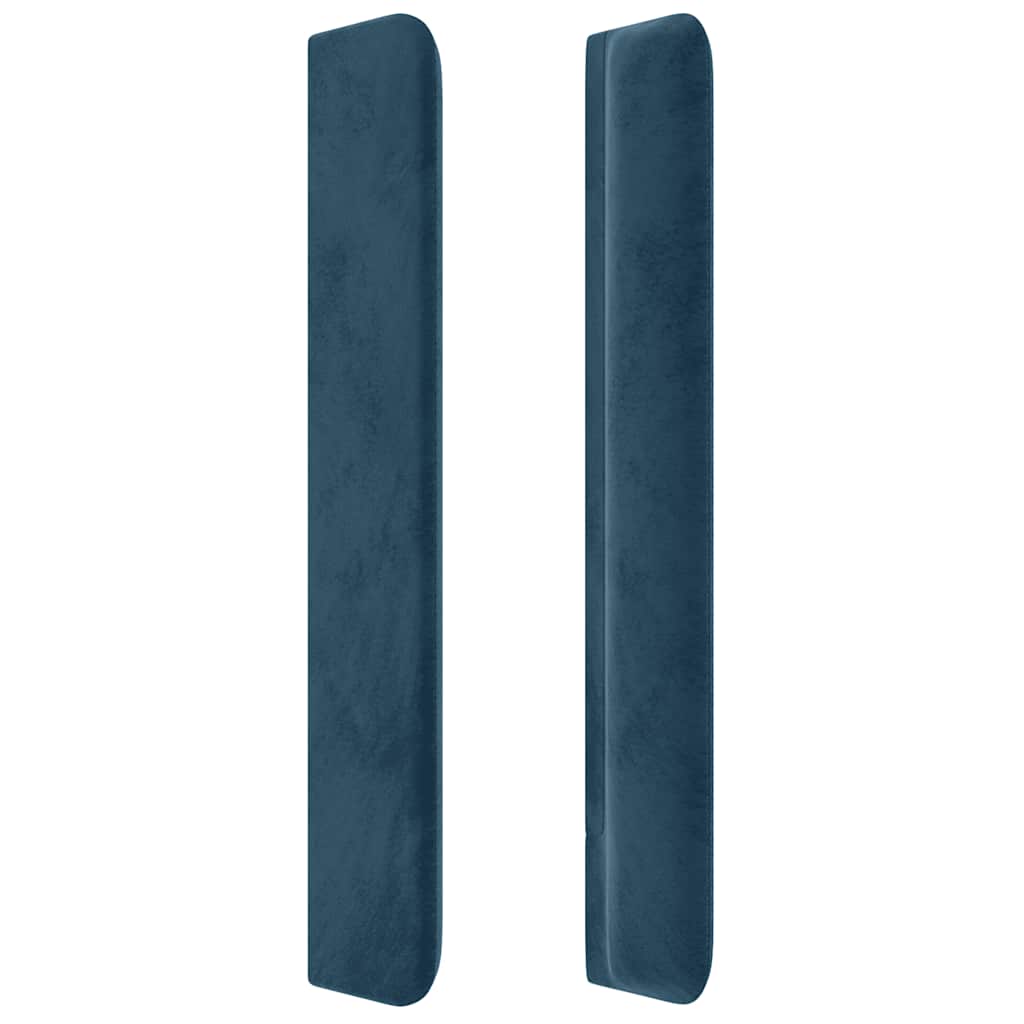 vidaXL Zagłówek do łóżka z LED ciemnoniebieski, 203x16x118/128 cm