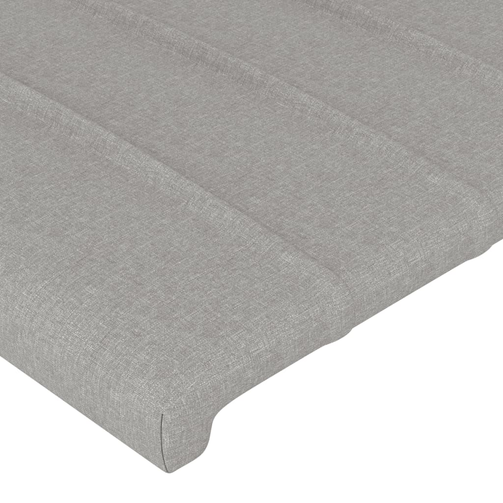 vidaXL Zagłówek do łóżka z LED, jasnoszary, 93x16x118/128 cm, tkanina