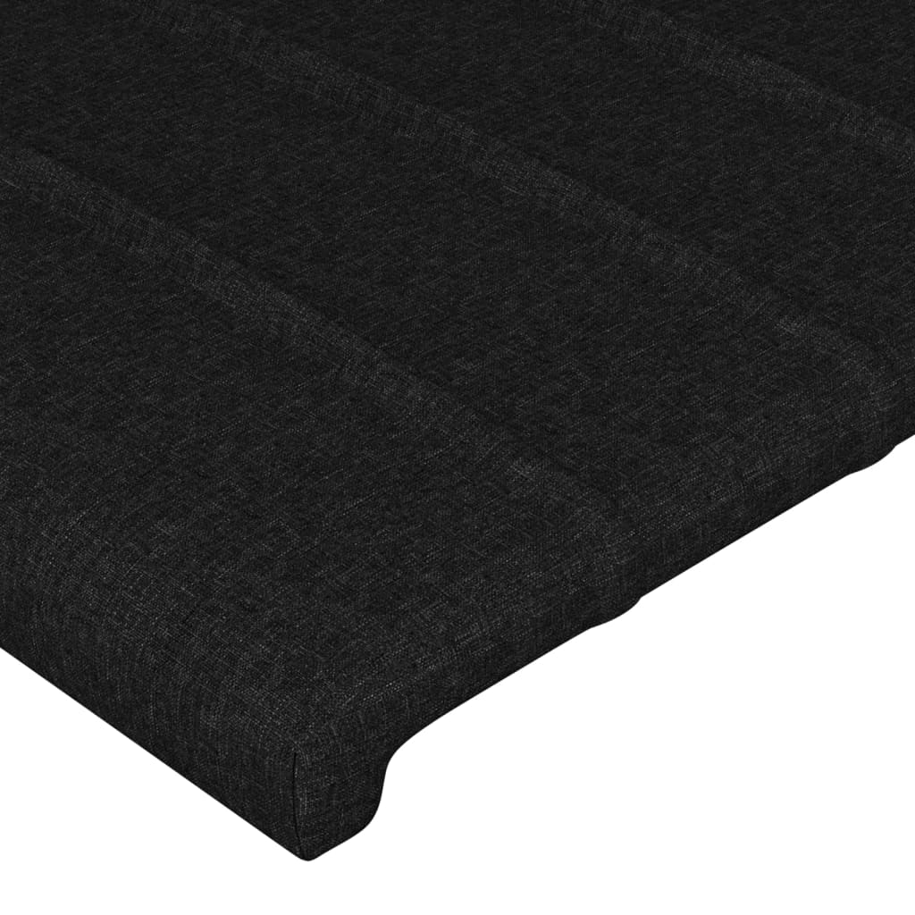 vidaXL Zagłówek do łóżka z LED, czarny, 93x16x118/128 cm, tkanina