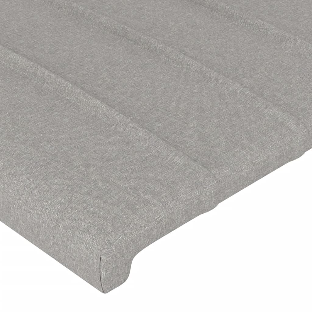 vidaXL Zagłówek do łóżka z LED, jasnoszary, 103x16x118/128 cm, tkanina