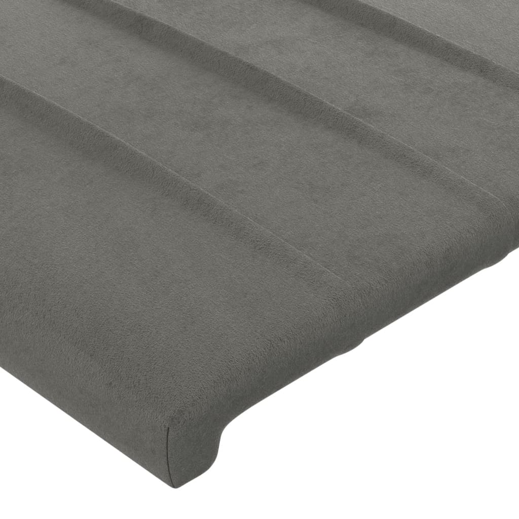 vidaXL Zagłówek do łóżka z LED, jasnoszary, 83x16x118/128 cm, aksamit