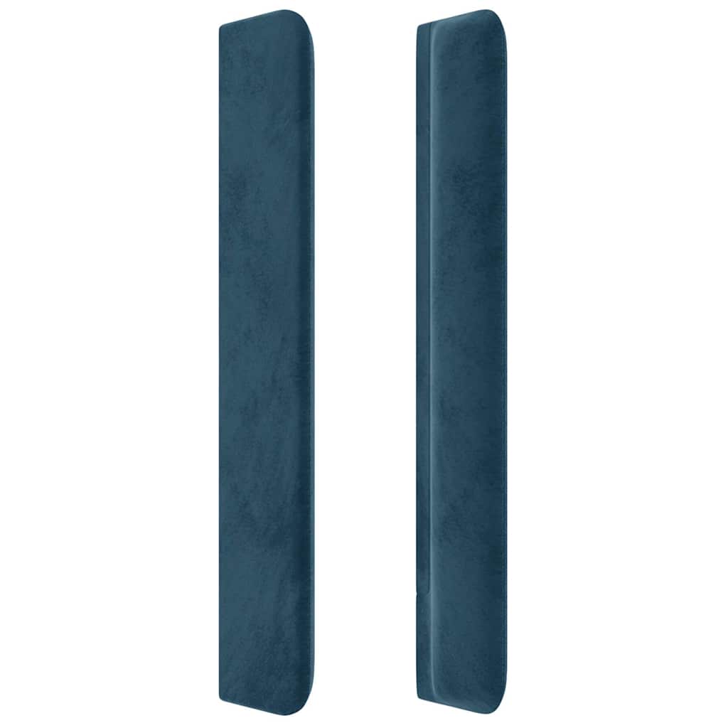 vidaXL Zagłówek do łóżka z LED ciemnoniebieski 83x16x118/128cm tkanina
