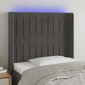 vidaXL Zagłówek do łóżka z LED, ciemnoszary, 93x16x118/128 cm, aksamit