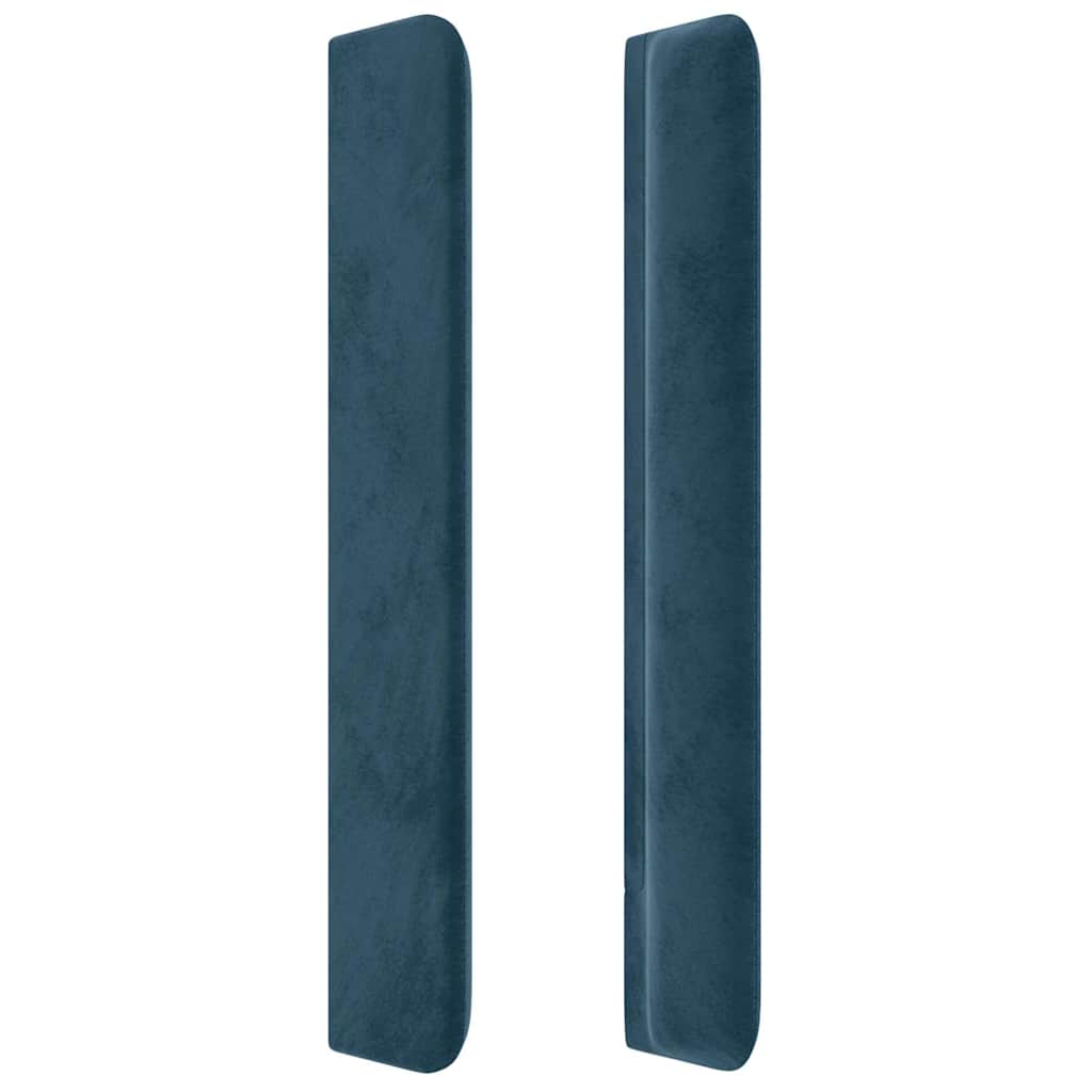 vidaXL Zagłówek do łóżka z LED ciemnoniebieski, 203x16x118/128 cm