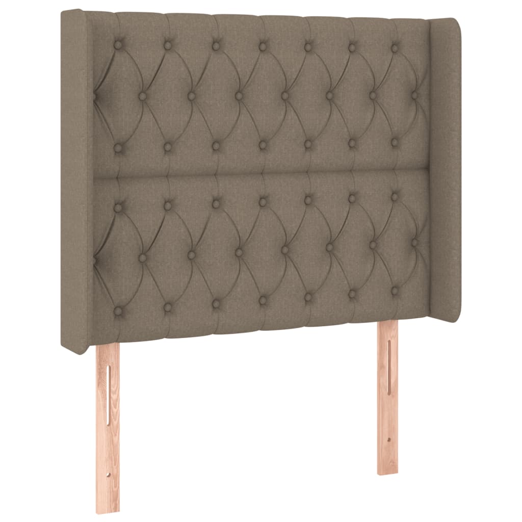 vidaXL Zagłówek do łóżka z LED, taupe, 93x16x118/128 cm, tkanina