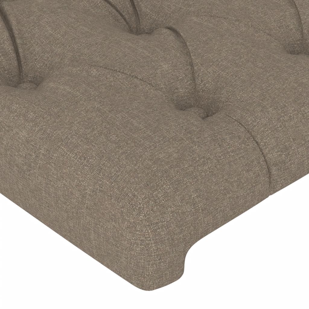 vidaXL Zagłówek do łóżka z LED, taupe, 93x16x118/128 cm, tkanina