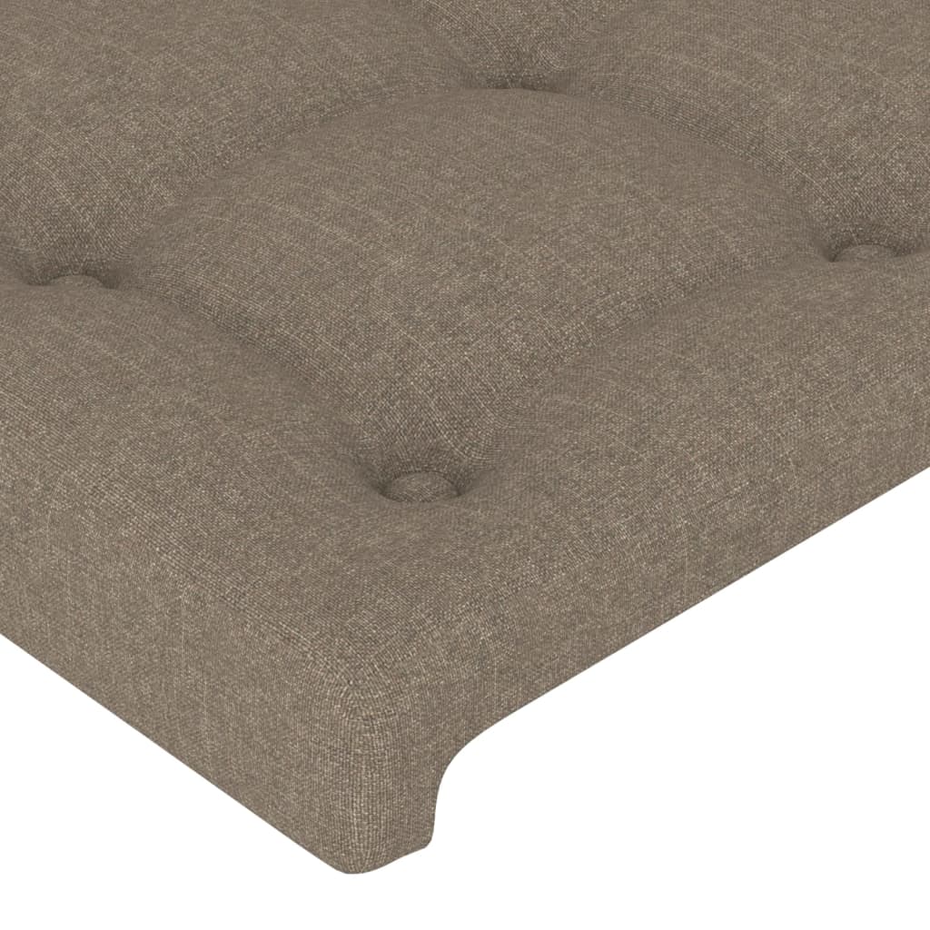vidaXL Zagłówek do łóżka z LED, taupe, 183x16x118/128 cm, tkanina