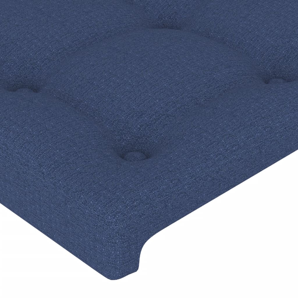 vidaXL Zagłówek do łóżka z LED, niebieski, 183x16x118/128 cm, tkanina