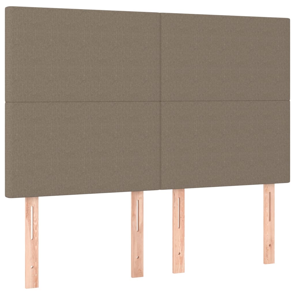 vidaXL Łóżko kontynentalne z materacem, taupe, tkanina, 140x200 cm