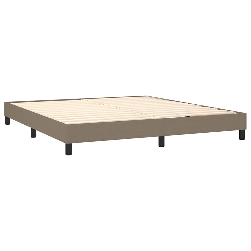 vidaXL Łóżko kontynentalne z materacem, taupe, tkanina, 160x200 cm