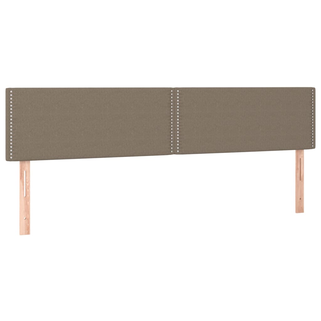 vidaXL Łóżko kontynentalne z materacem, taupe, tkanina, 200x200 cm