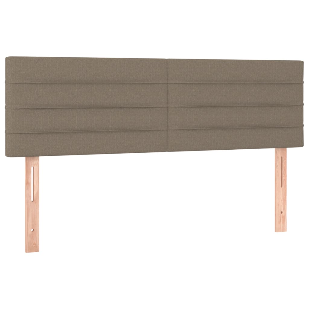 vidaXL Łóżko kontynentalne z materacem, taupe, tkanina, 140x190 cm