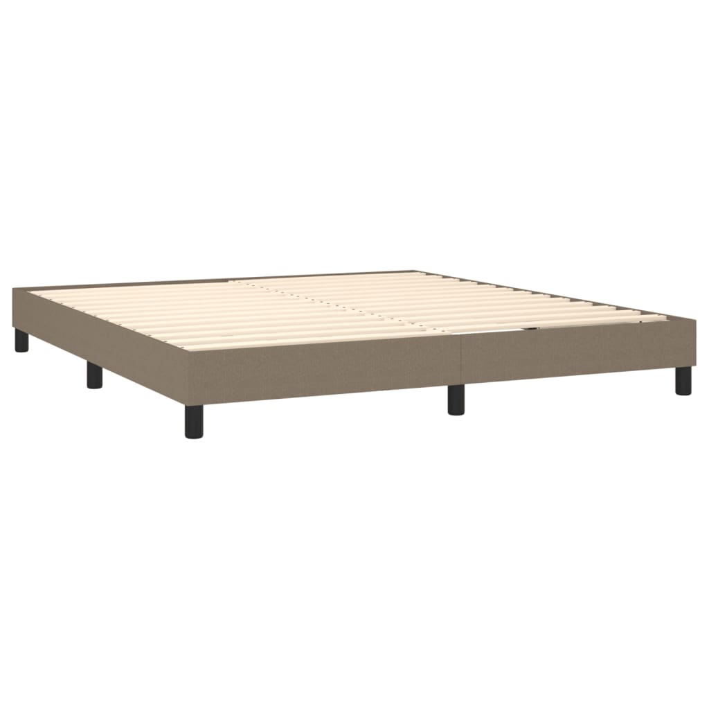 vidaXL Łóżko kontynentalne z materacem, taupe, tkanina, 180x200 cm
