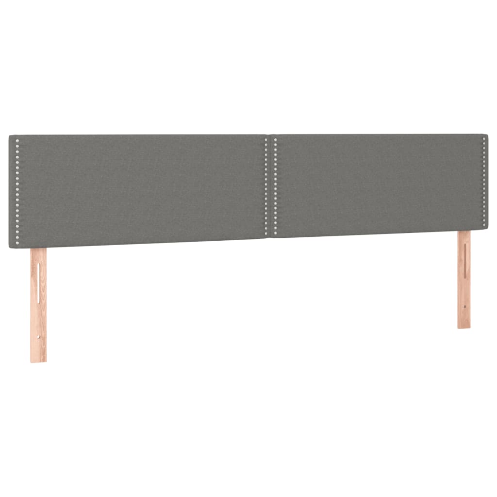 vidaXL Łóżko kontynentalne z materacem, ciemnoszara tkanina 200x200 cm