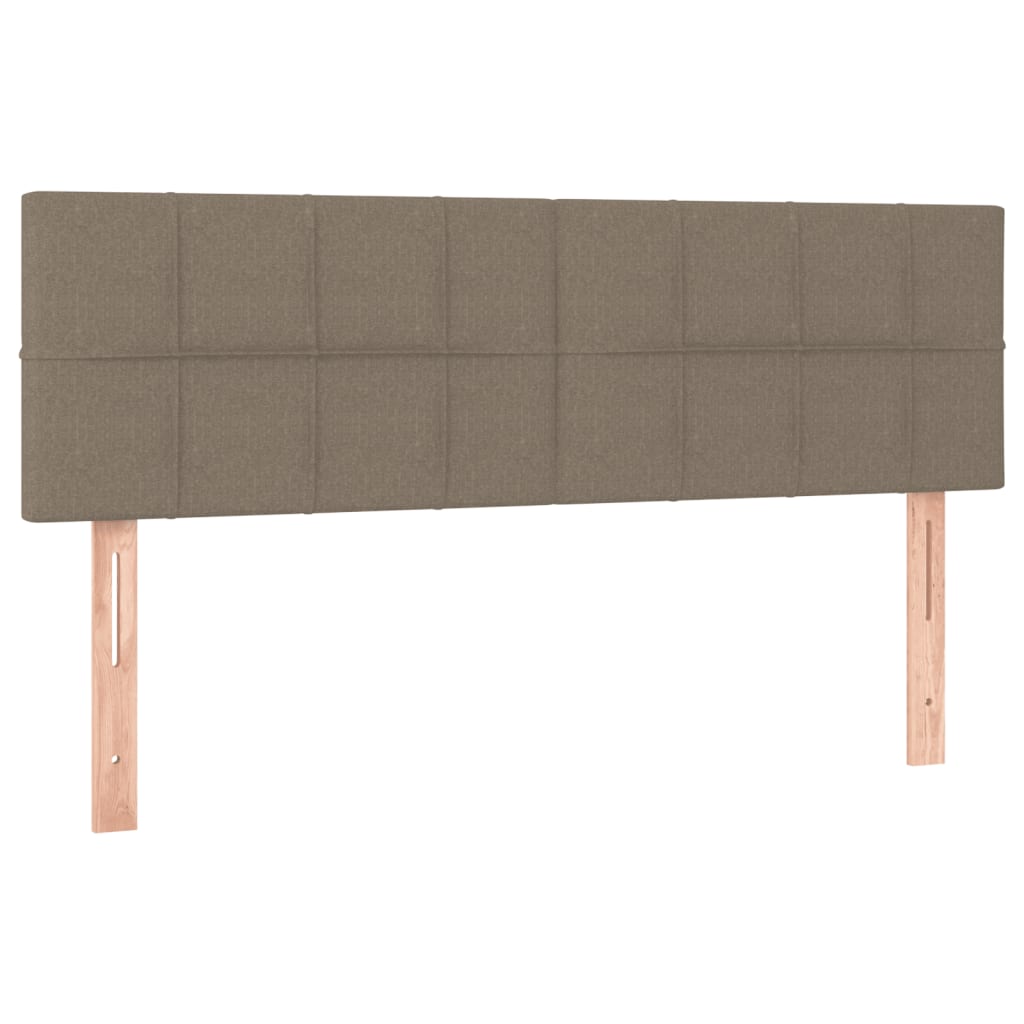 vidaXL Łóżko kontynentalne z materacem, taupe, tkanina, 140x200 cm