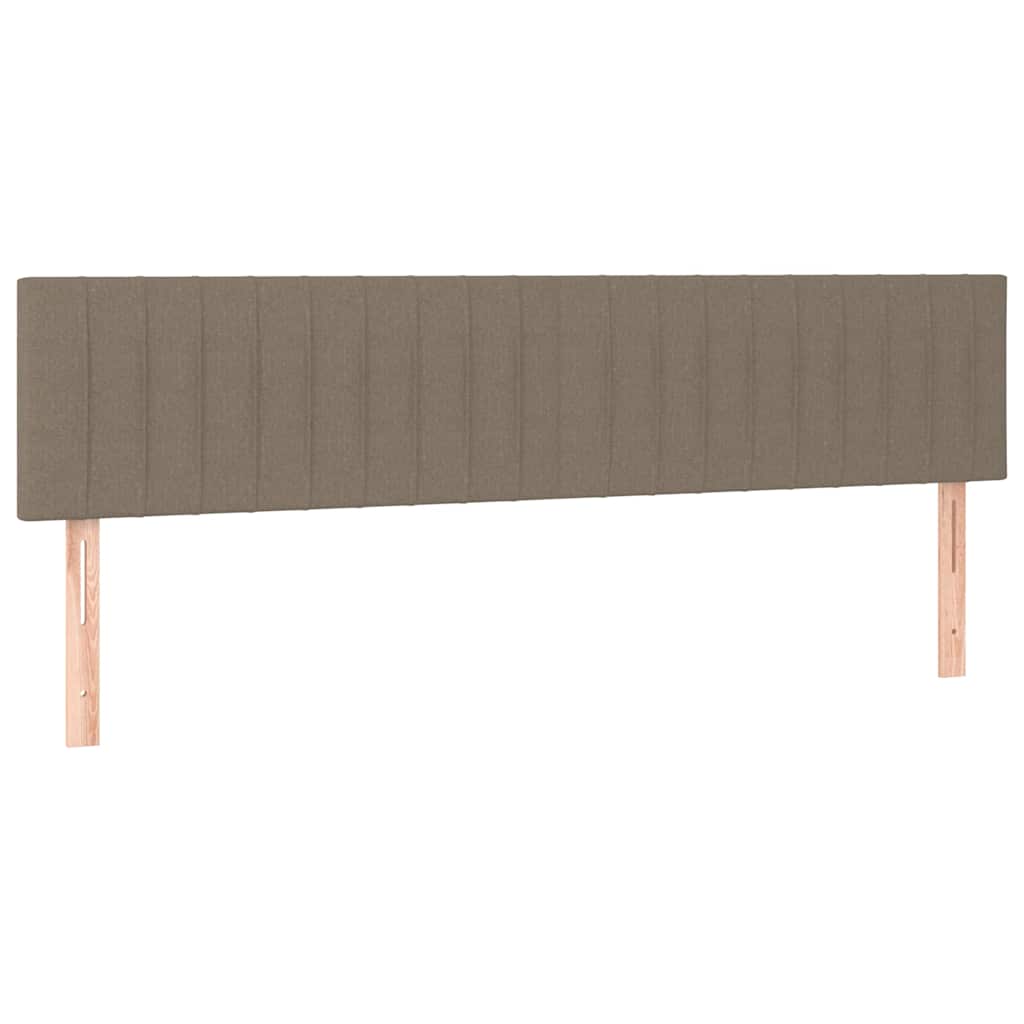 vidaXL Łóżko kontynentalne z materacem, taupe, tkanina, 180x200 cm