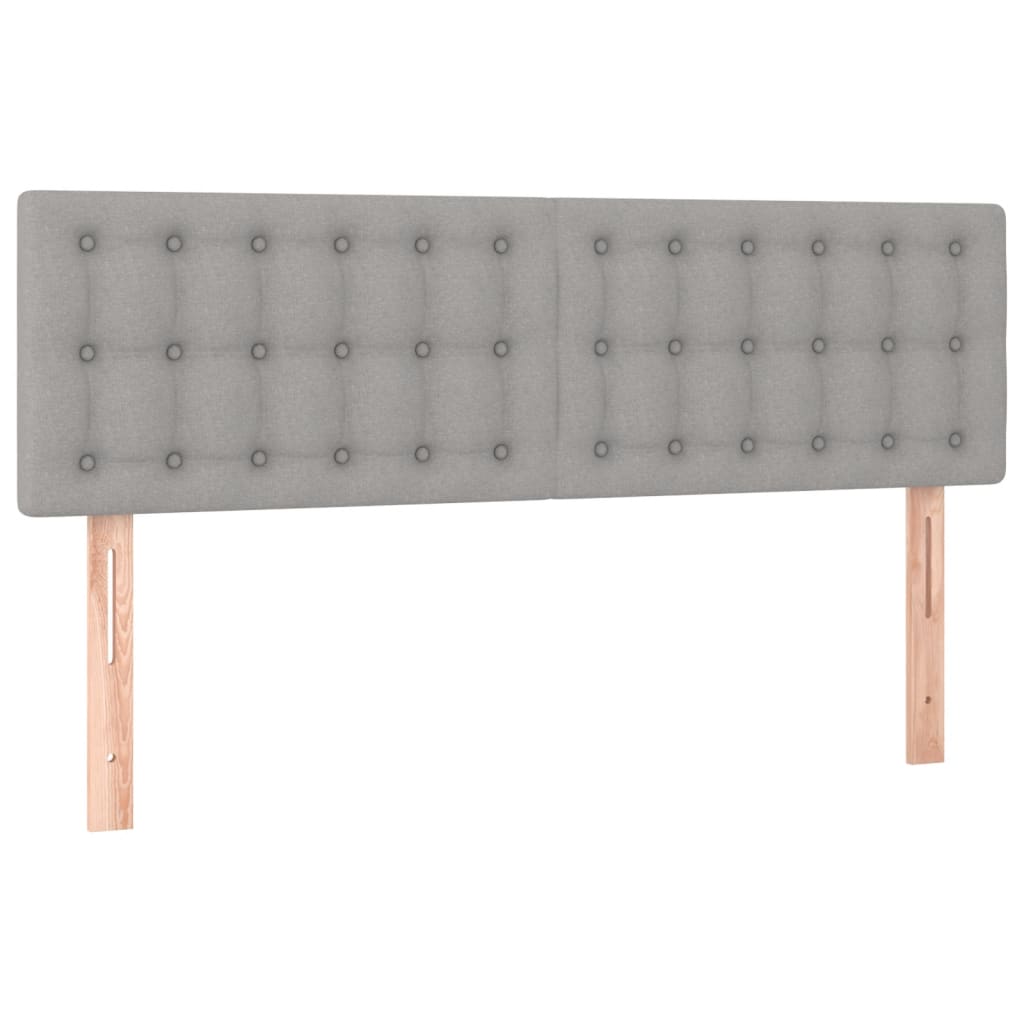 vidaXL Łóżko kontynentalne z materacem, jasnoszare 140x200 cm, tkanina
