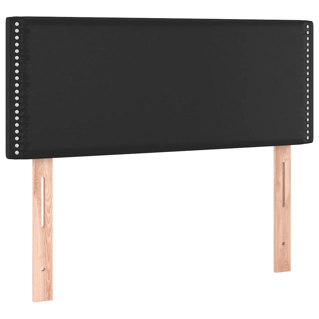 vidaXL Łóżko kontynentalne z materacem, czarne, ekoskóra 80x200 cm