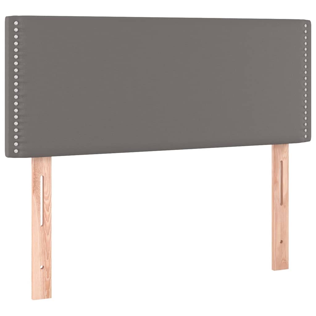 vidaXL Łóżko kontynentalne z materacem, szare, ekoskóra 80x200 cm