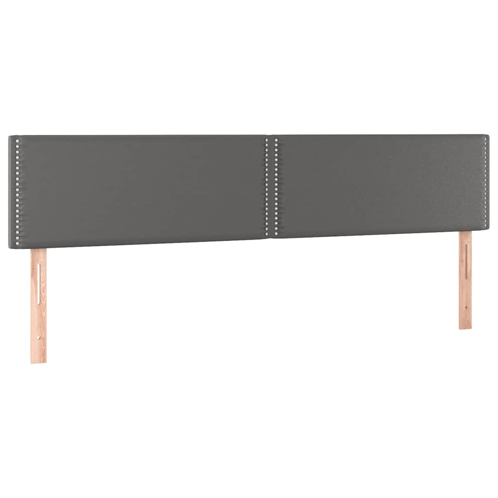 vidaXL Łóżko kontynentalne z materacem, szare, ekoskóra 200x200 cm