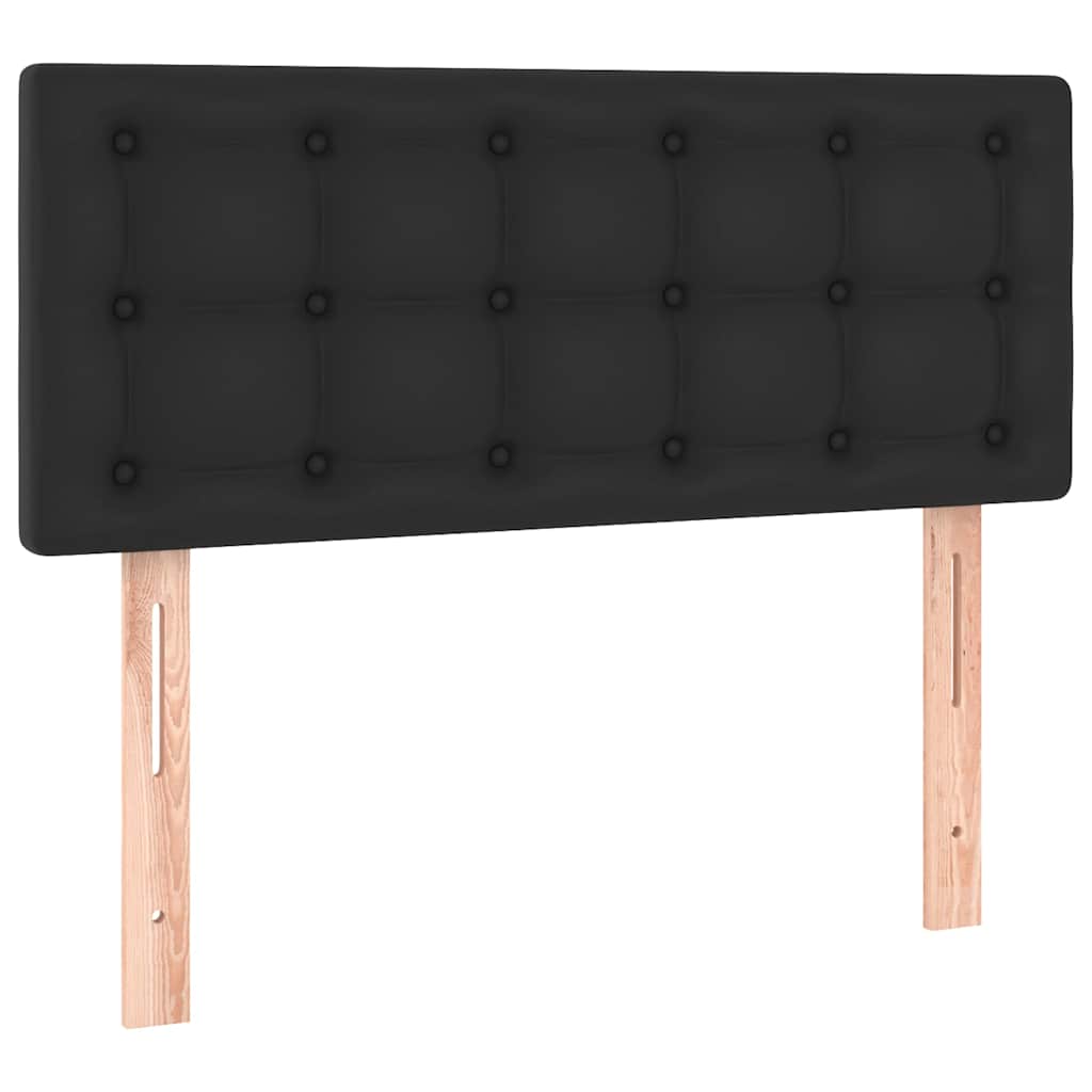 vidaXL Łóżko kontynentalne z materacem, czarne, ekoskóra 80x200 cm