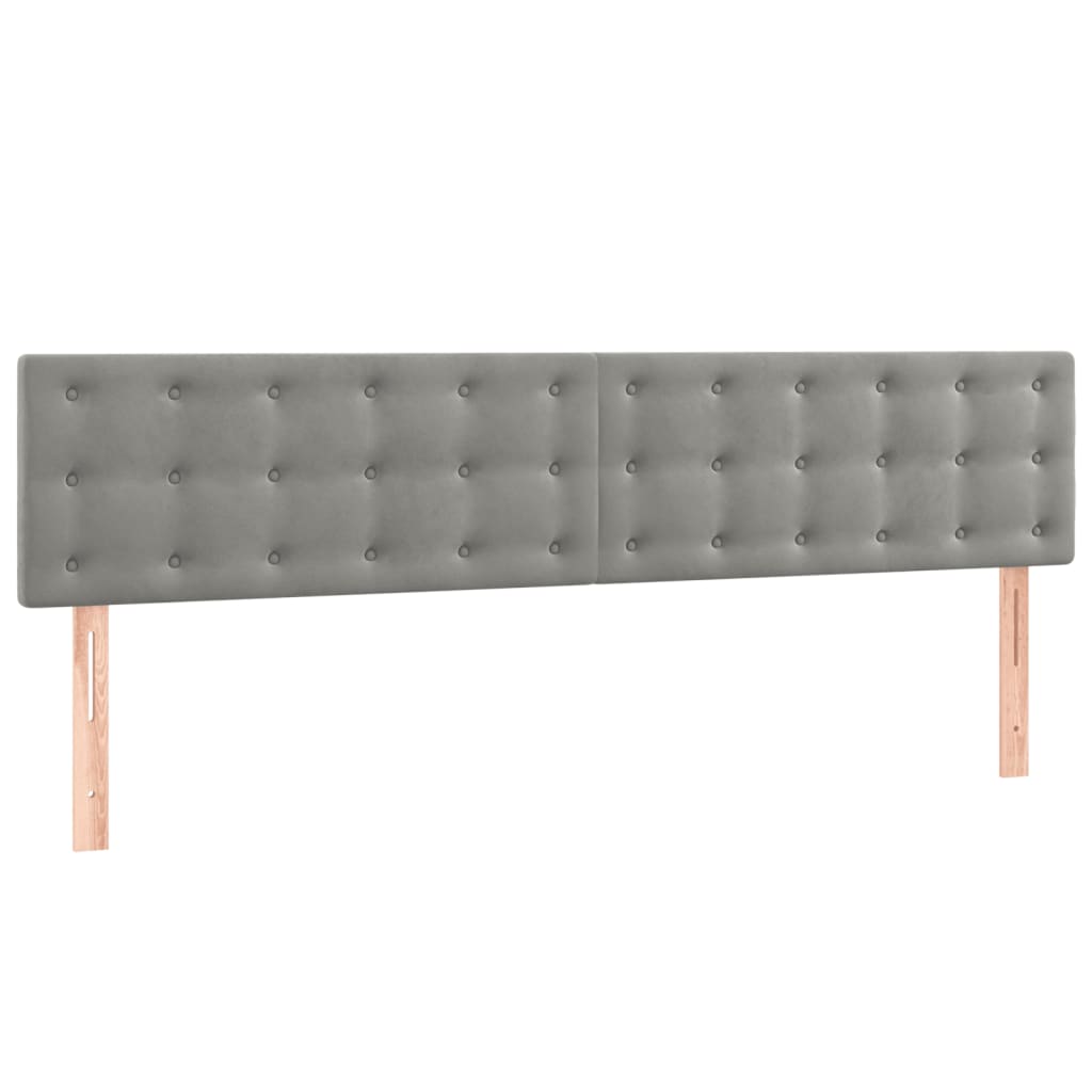 vidaXL Łóżko kontynentalne z materacem, jasnoszare, 160x200cm, aksamit