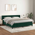 vidaXL Łóżko kontynentalne z materacem, ciemnozielone, 160x200 cm