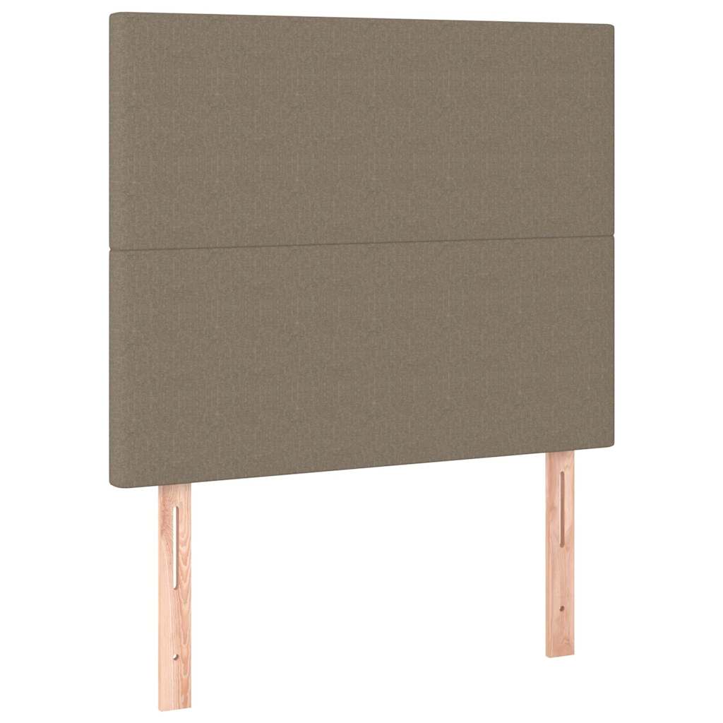 vidaXL Łóżko kontynentalne z materacem, taupe, tkanina, 80x200 cm