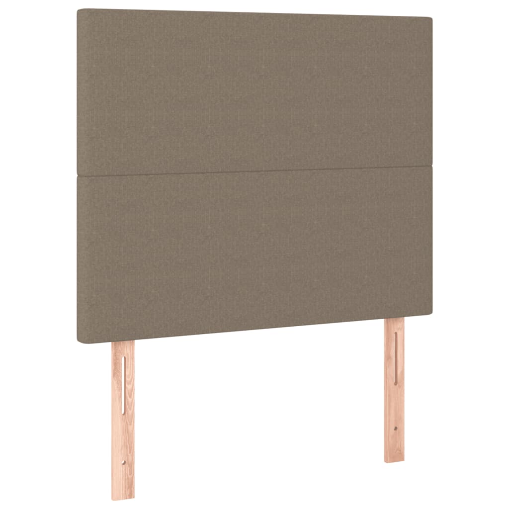 vidaXL Łóżko kontynentalne z materacem, taupe, tkanina, 90x190 cm