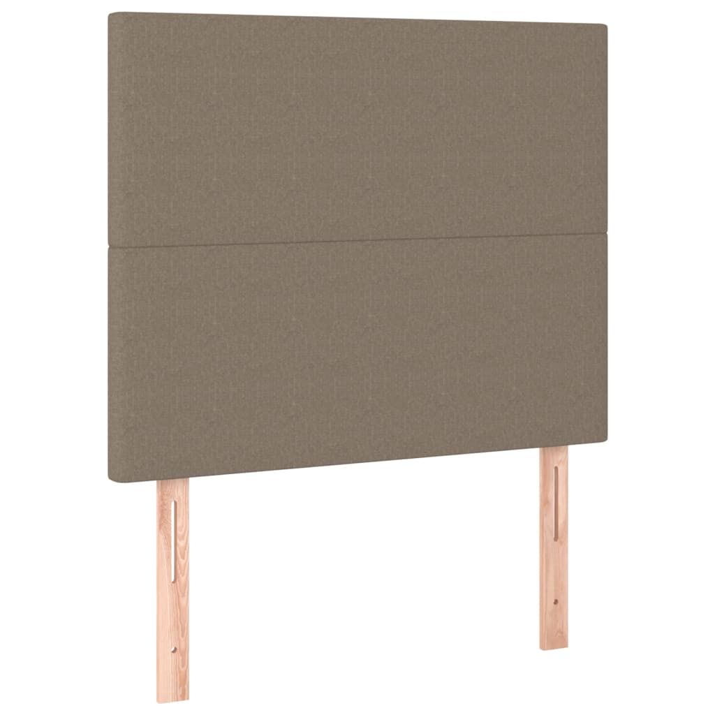 vidaXL Łóżko kontynentalne z materacem, taupe, tkanina, 100x200 cm