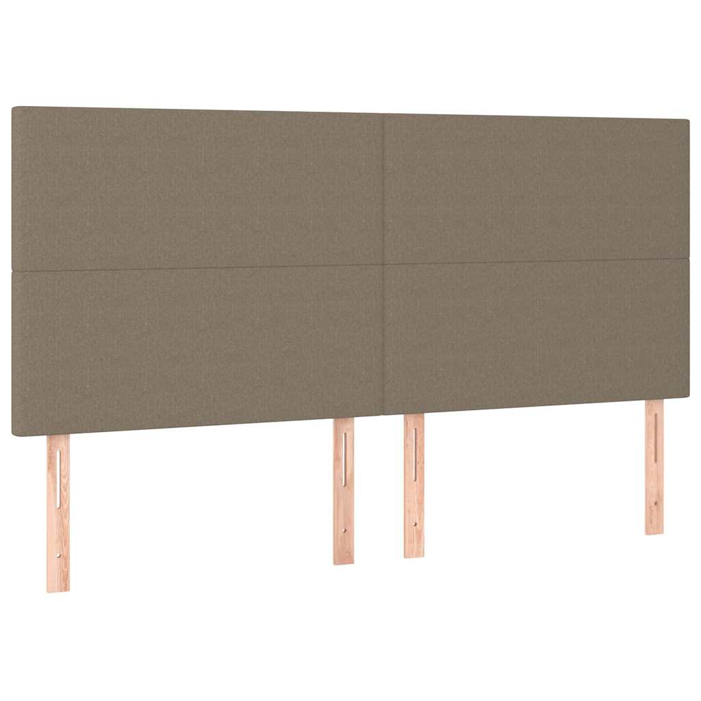 vidaXL Łóżko kontynentalne z materacem, taupe, tkanina, 160x200 cm