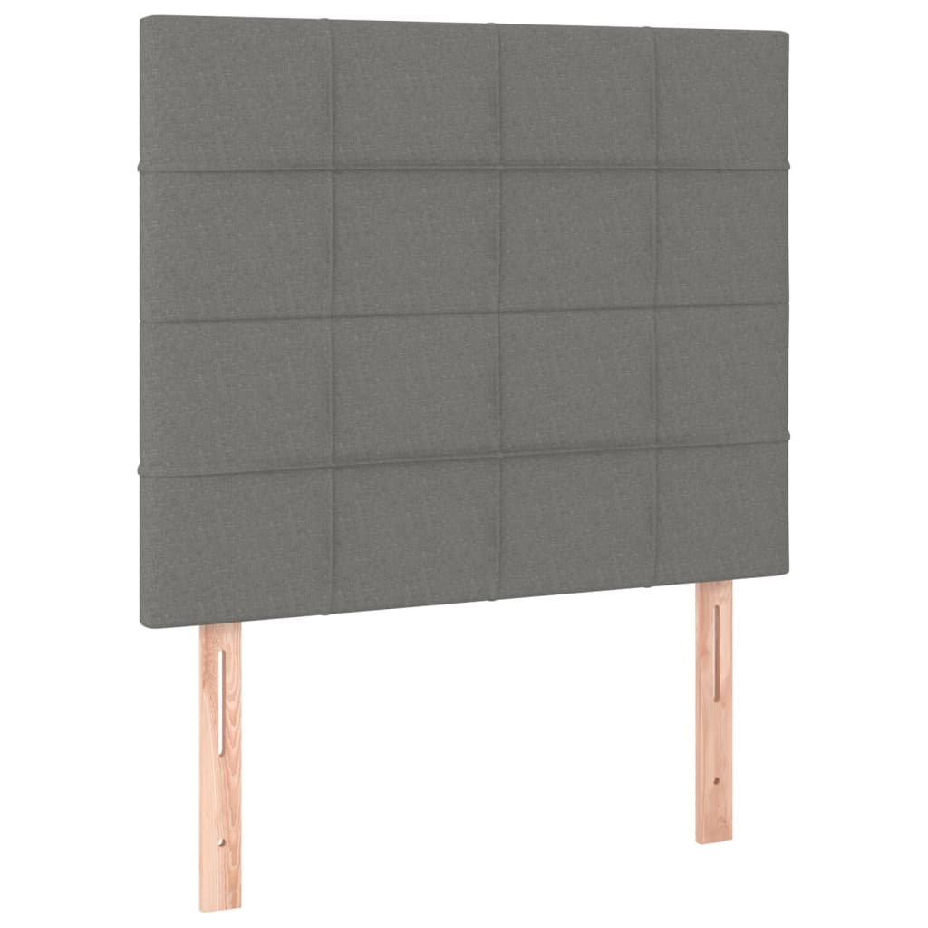 vidaXL Łóżko kontynentalne z materacem, ciemnoszara tkanina 80x200 cm