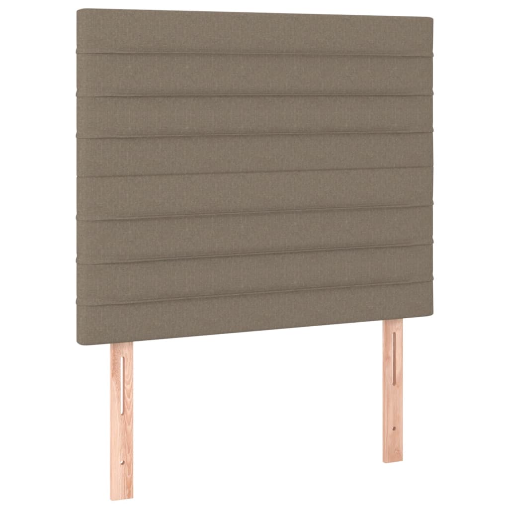 vidaXL Łóżko kontynentalne z materacem, taupe, tkanina, 100x200 cm