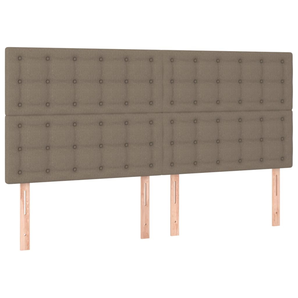vidaXL Łóżko kontynentalne z materacem, taupe, tkanina, 180x200 cm