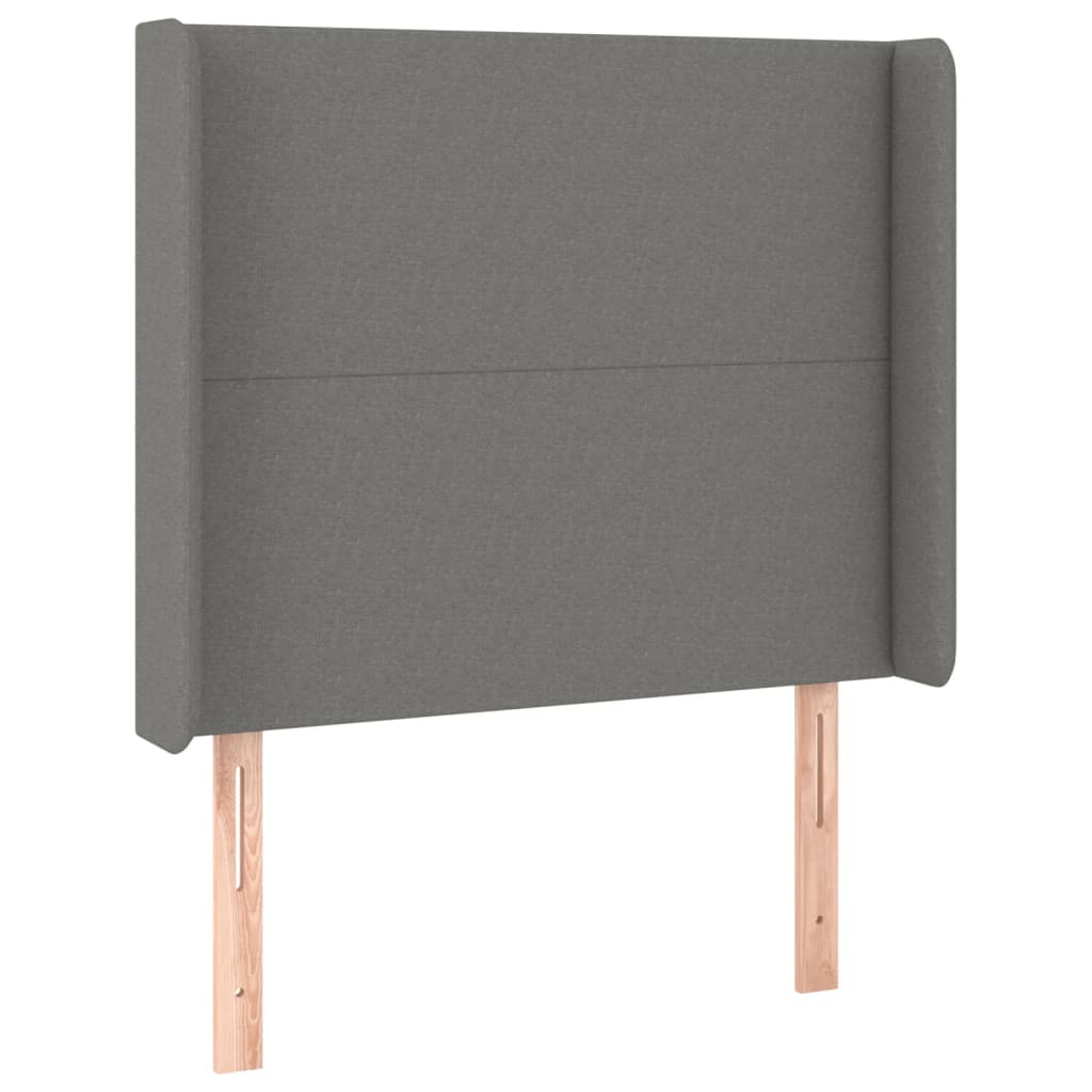 vidaXL Łóżko kontynentalne z materacem, ciemnoszara tkanina 90x190 cm