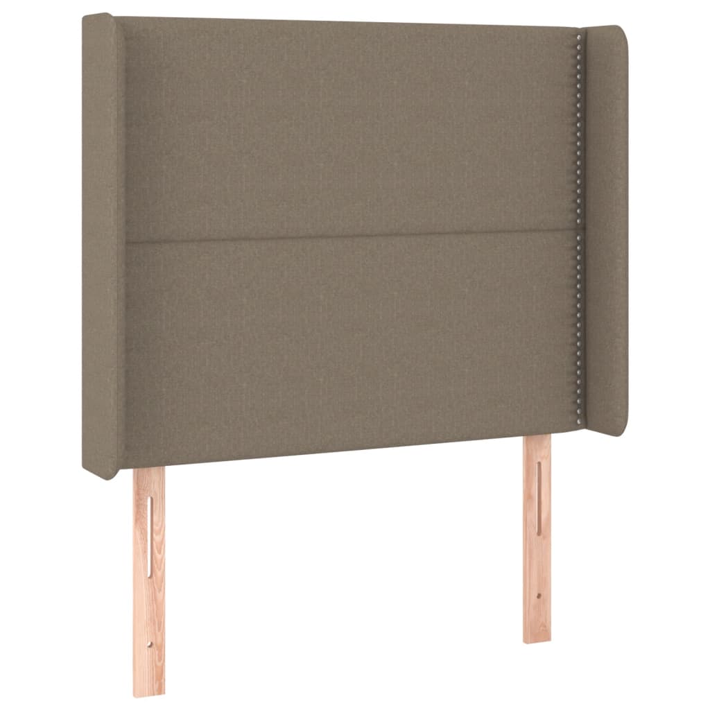 vidaXL Łóżko kontynentalne z materacem, taupe, tkanina, 90x190 cm