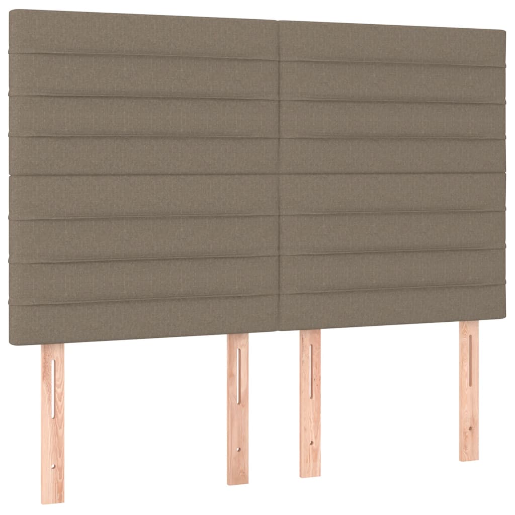 vidaXL Łóżko kontynentalne z materacem, taupe, tkanina, 140x200 cm